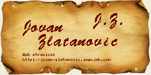 Jovan Zlatanović vizit kartica
